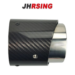 1 Piece Blue/Black/Silver Carbon Fiber Muffler Pipe Fit for Mini Cooper S Exhaust Tip 18-19years F56F55 Low Version Inlet：67mm