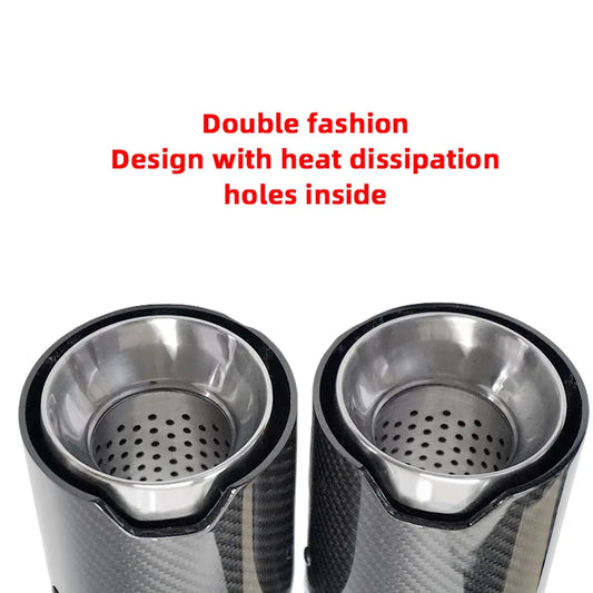 1 Piece Carbon Fiber Exhaust Tip 304 Stainless Steel Muffler For BMW M2 M3 M4 M135i M235i M140i M240i M335i M340i SILVER / BLACK