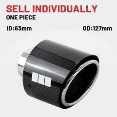 1 Piece Exhaust Tip 127mm Carbon Fiber Universal Modification Muffler Pipe Tailpipe Automotive Exhaust System