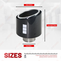 1 Piece Exhaust Tip 127mm Carbon Fiber Universal Modification Muffler Pipe Tailpipe Automotive Exhaust System