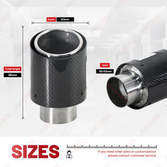 1 Piece Exhaust Tip Carbon Fiber Muffler Pipe Universal Automotive Exhaust System  Modification Tailpipe