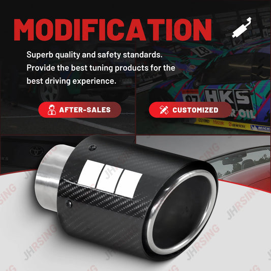 1 Piece Exhaust Tip Carbon Fiber Muffler Pipe Universal Automotive Exhaust System  Modification Tailpipe