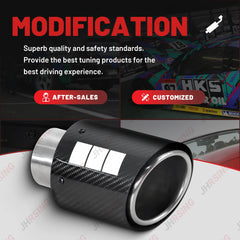 1 Piece Exhaust Tip Carbon Fiber Muffler Pipe Universal Automotive Exhaust System  Modification Tailpipe