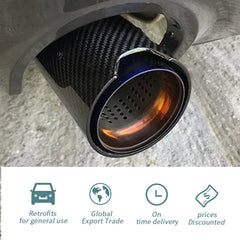 1 Piece Exhaust Tip Tail Throat Carbon Fiber for Tuning Car Universal Muffler Systems Decorate Pipe Black/Silver/Burnt Blue