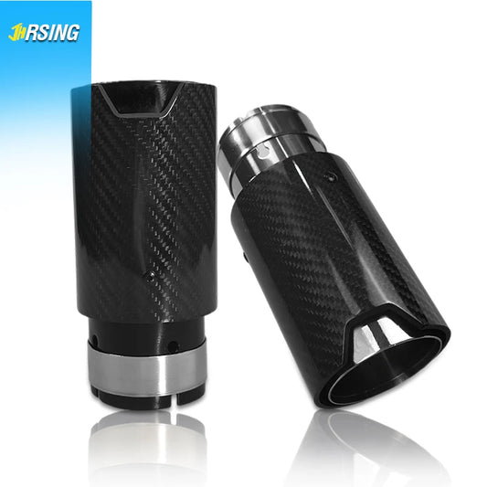 1 Piece Genuine Thick Carbon Fiber Black Stainless Steel With Good Design Exhaust Tips for Car Muffler Pipe Moditicated Tail Tip