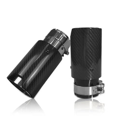 1 Piece Genuine Thick Carbon Fiber Black Stainless Steel With Good Design Exhaust Tips for Car Muffler Pipe Moditicated Tail Tip