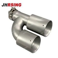 1 Piece Matte Stainless Steel Dual Exhaust Tip Universal Exhaust System Muffler Tip Y Shape Nozzle For Golf R MK7 GTI Exhaust