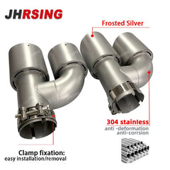 1 Piece Matte Stainless Steel Dual Exhaust Tip Universal Exhaust System Muffler Tip Y Shape Nozzle For Golf R MK7 GTI Exhaust