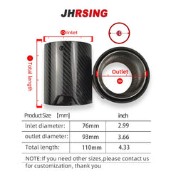 1 Piece Suitable for -BMW- Cars M5/F90 Exhaust Modified Carbon Fiber Tail Throat Muffler Pipe Tips
