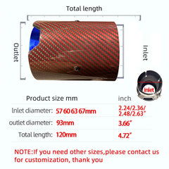 1 Piece red Carbon Fiber Exhaust Tip 304 Stainless Steel Muffler For BMW M2 M3 M4 M135i M235i M140i M240i M335i M340i blue