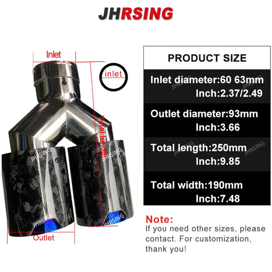 1 pcs Dual Muffler Tips Universal M performance Carbon Fiber Exhaust Tips End Pipes for BMW Series