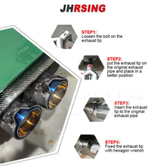 1 pcs Dual Muffler Tips Universal M performance Carbon Fiber Exhaust Tips End Pipes for BMW Series