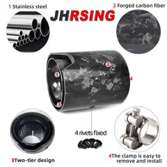 1 pcs Inlet 60mm/63mm/67mm/70mm out 93mm length 90mm  forged  Carbon Fiber Exhaust tips pipe for BMW M2 M3 M4 no logo