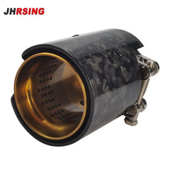 1 pcs JHRSING Performance style Carbon fiber Exhaust tip for auto car muffler exhaust modify fashion black tail pipe gold