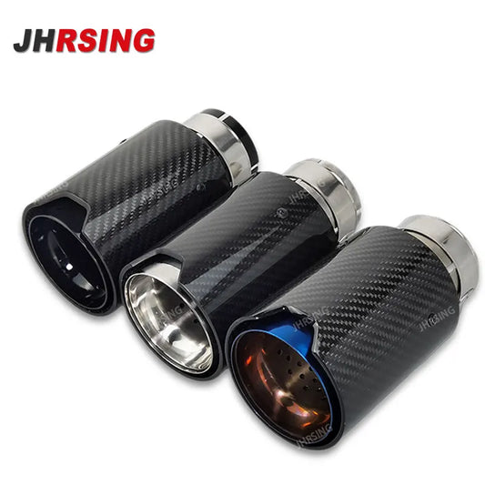 1 pcs automotive  MPerformance Stylle Carbon fiber No Logo Black Exhaust pipe for Universal car modify muffler tail tip
