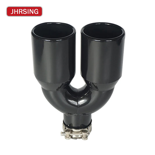 1 pcs black power coated stainless exhaust dual tips 89mm oulet modify for muffler pipe tail nozzles for turning car universal