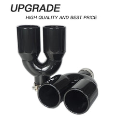 1 pcs black power coated stainless exhaust dual tips 89mm oulet modify for muffler pipe tail nozzles for turning car universal