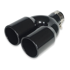 1 pcs black power coated stainless exhaust dual tips 89mm oulet modify for muffler pipe tail nozzles for turning car universal
