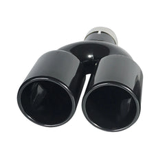 1 pcs black power coated stainless exhaust dual tips 89mm oulet modify for muffler pipe tail nozzles for turning car universal