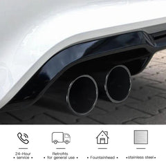 1 pcs black power coated stainless exhaust dual tips 89mm oulet modify for muffler pipe tail nozzles for turning car universal