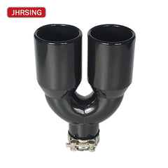 1 pcs black power coated stainless exhaust dual tips 89mm oulet modify for muffler pipe tail nozzles for turning car universal