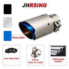 1 pcs blue plate stainless exhaust pipe for car accessories modify universal muffler  Universal Straight Silver pipe tail tip