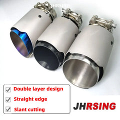 1 pcs blue plate stainless exhaust pipe for car accessories modify universal muffler  Universal Straight Silver pipe tail tip