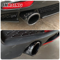 1 pcs genuine Car Universal rolled Glossy Forged Carbon Fiber stainless Exhaust Muffler Tip for car  End Pipe Tail tip black