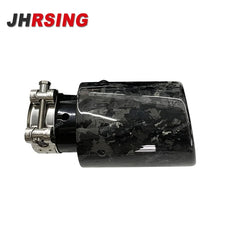 1 pcs genuine Car Universal rolled Glossy Forged Carbon Fiber stainless Exhaust Muffler Tip for car  End Pipe Tail tip black