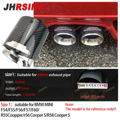 1 pcs gold chrom for mini CooperF54 F55 F56 F57 R60 R61 F60 R55 R56 R57 R58R59 JCW Carbon Fiber Exhaust Tip pipe Car accessories