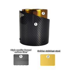 1 pcs gold chrom for mini CooperF54 F55 F56 F57 R60 R61 F60 R55 R56 R57 R58R59 JCW Carbon Fiber Exhaust Tip pipe Car accessories