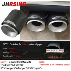 1 pcs gold chrom for mini CooperF54 F55 F56 F57 R60 R61 F60 R55 R56 R57 R58R59 JCW Carbon Fiber Exhaust Tip pipe Car accessories