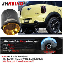 1 pcs gold chrom for mini CooperF54 F55 F56 F57 R60 R61 F60 R55 R56 R57 R58R59 JCW Carbon Fiber Exhaust Tip pipe Car accessories