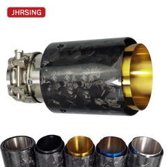 1 piece Forged carbon fiber modified car exhaust pipe for car muffler pipe decoration new style golden tips  no logo