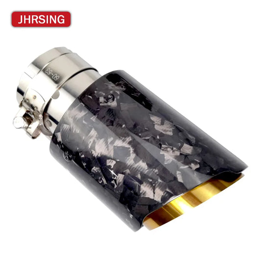 1 piece Forged carbon fiber modified car exhaust pipe for car muffler pipe decoration new style golden tips  no logo