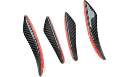 4×Real Carbon Fiber Car Front Bumper Fin Splitter Spoiler Canards Universal