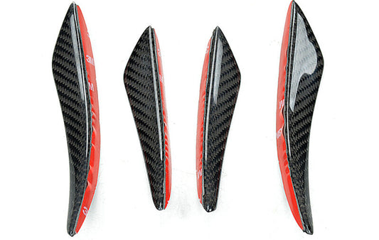 4×Real Carbon Fiber Car Front Bumper Fin Splitter Spoiler Canards Universal