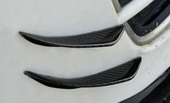 4×Real Carbon Fiber Car Front Bumper Fin Splitter Spoiler Canards Universal