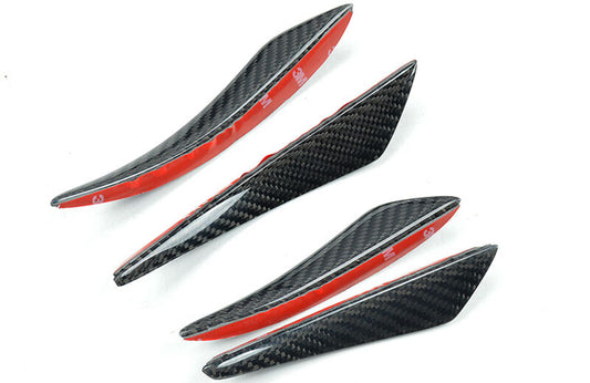 4×Real Carbon Fiber Car Front Bumper Fin Splitter Spoiler Canards Universal