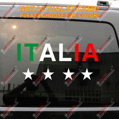 Italy Italian Flag 4 Champion Stars Decal Sticker Car Vinyl pick size die cut