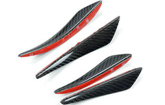 4×Real Carbon Fiber Car Front Bumper Fin Splitter Spoiler Canards Universal