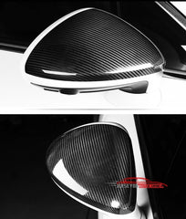 Real Carbon Fiber Mirror Covers Fit Porsche Panamera 2014-2016 LHD Add on Pair