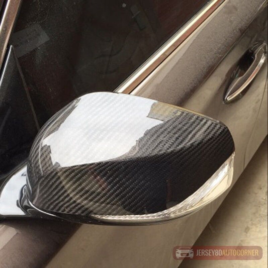 Real Carbon Fiber Mirror Cover Fit for Infiniti Q50 Q70 2014-2016  Tape on