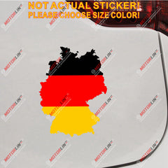 Germany German Map with Flag Color Car Decal Sticker