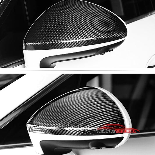Real Carbon Fiber Mirror Covers Fit Porsche Panamera 2014-2016 LHD Add on Pair