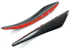 4×Real Carbon Fiber Car Front Bumper Fin Splitter Spoiler Canards Universal