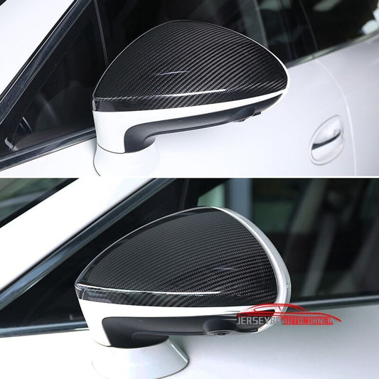 Real Carbon Fiber Mirror Covers Fit Porsche Panamera 2014-2016 LHD Add on Pair