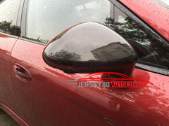 Real Carbon Fiber Mirror Covers Fit Porsche Panamera 2014-2016 LHD Add on Pair