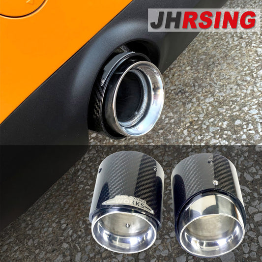 1 Piece Blue/Black/Silver Carbon Fiber Muffler Pipe Fit for Mini Cooper S Exhaust Tip 18-19years F56F55 Low Version Inlet：67mm