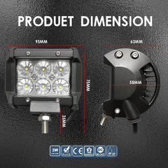 2PCS 4 LED WORK LIGHT BAR 12v 24v Auto Headlights Car Driving Lamp 60W 36W 18W 27W for off Road Truck Rampe 4x4 SUV ATV Tractor
